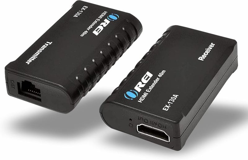 OREI HDMI Over Ethernet Extender– HDMI 1.4 with 1080p@60Hz Resolution, Power Over Cable - HDMI Over CAT6 Extension Up to 131 feet (EX-130A) - Image 1
